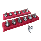 Thirteen metal swan named holder