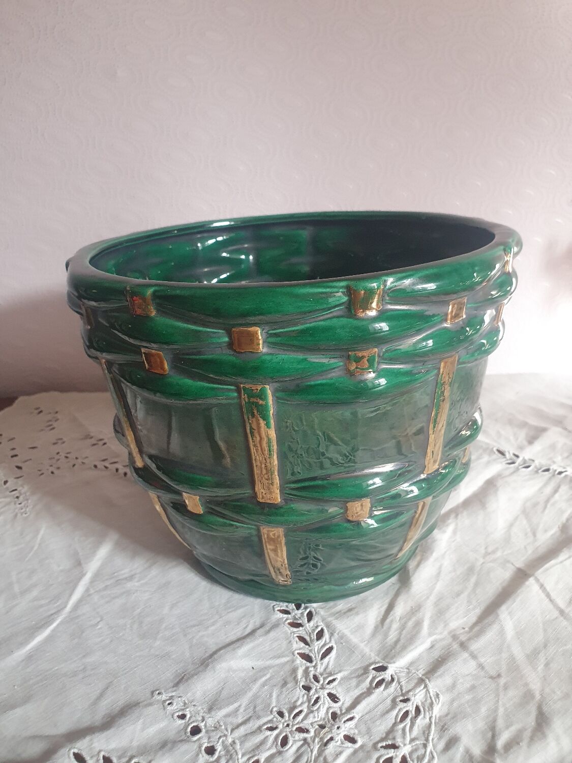 St Clément earthenware pot cover workshop B.letalle numbered