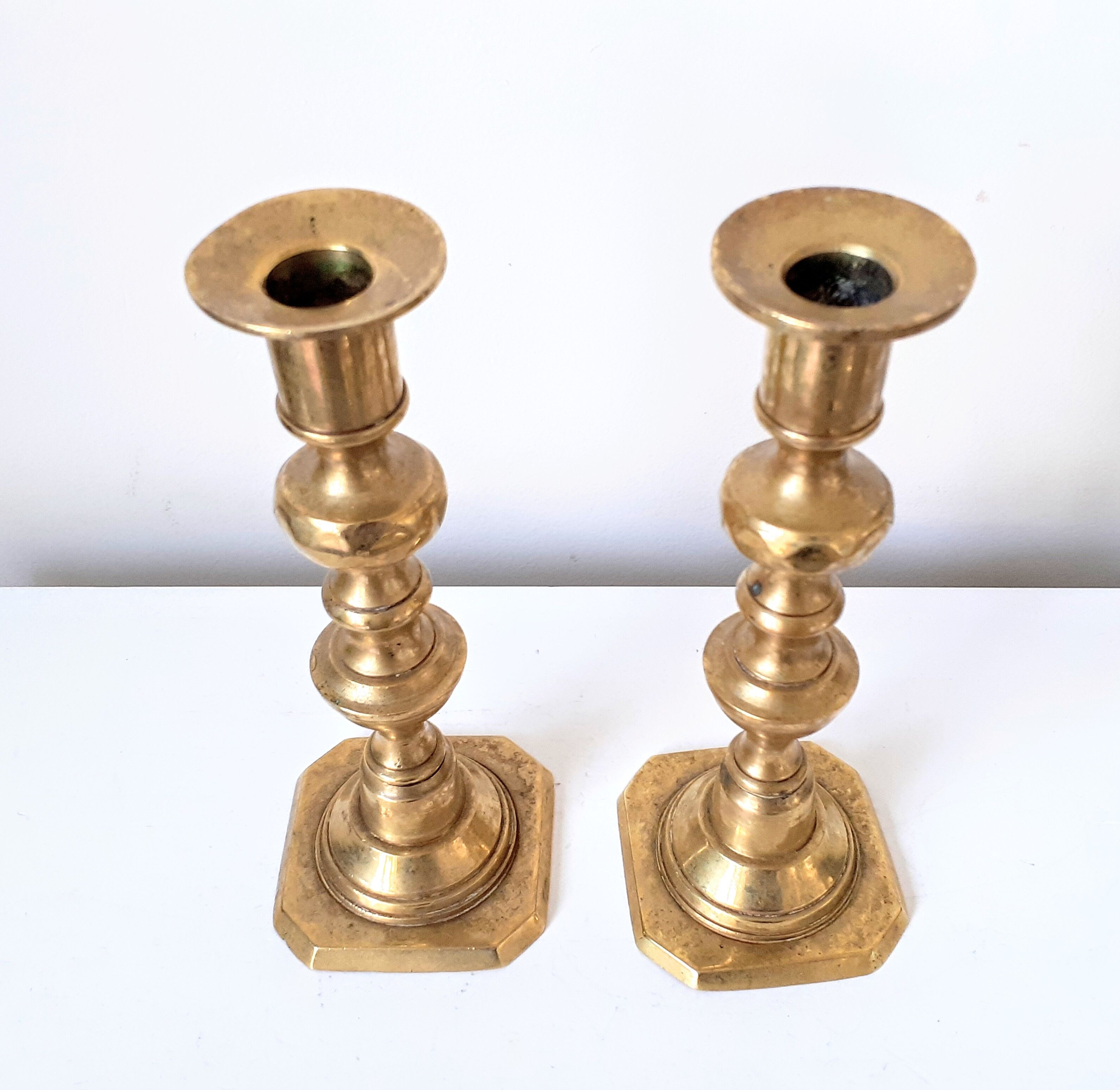 Pair of brass candlesticks
