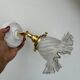 Vintage tulip wall lamp in white and transparent glass