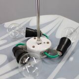 Mid-century Czech glass pendant lamp, chrome, 1960s