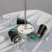 Mid-century Czech glass pendant lamp, chrome, 1960s