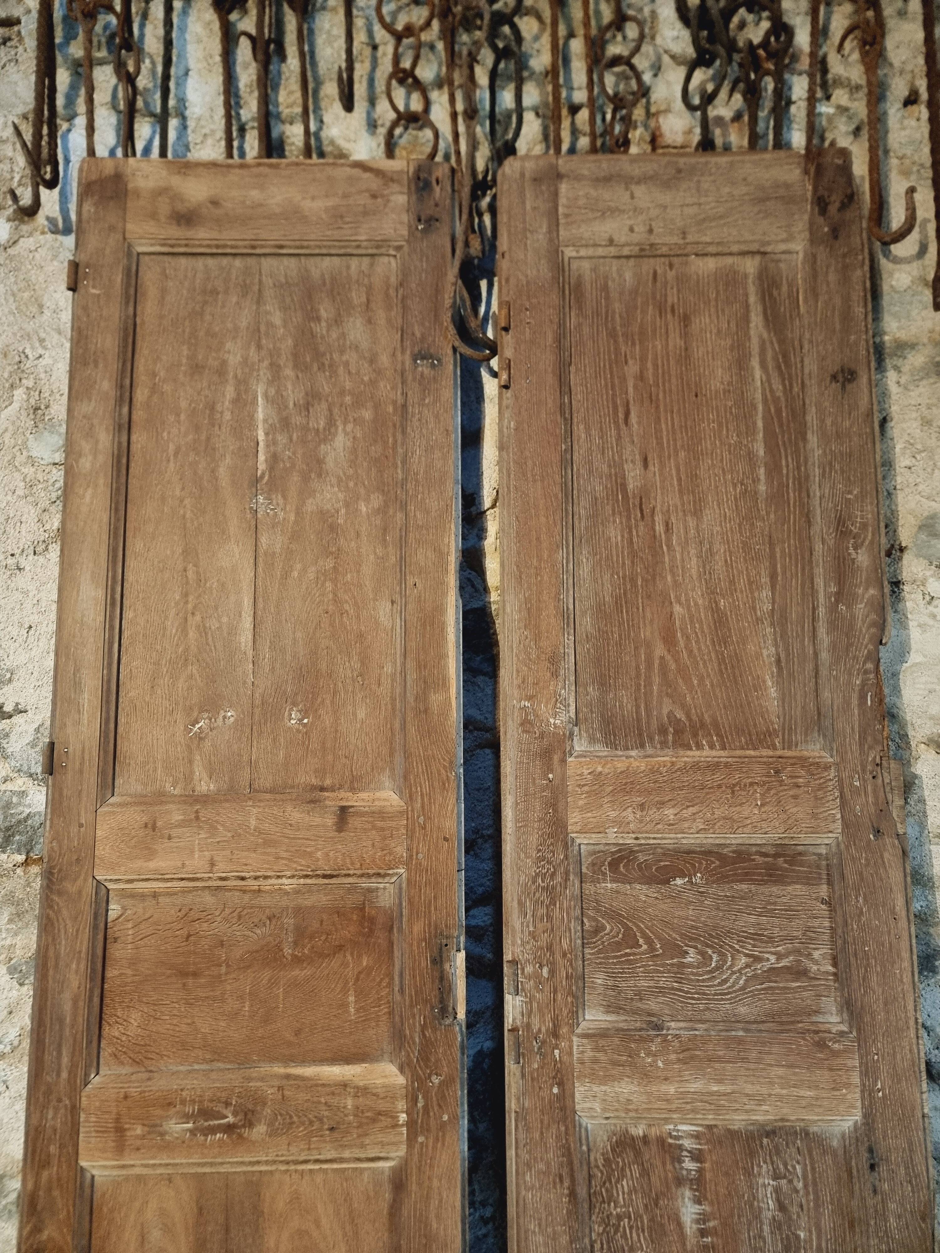 Pair of antique French oak doors – Late 19th century