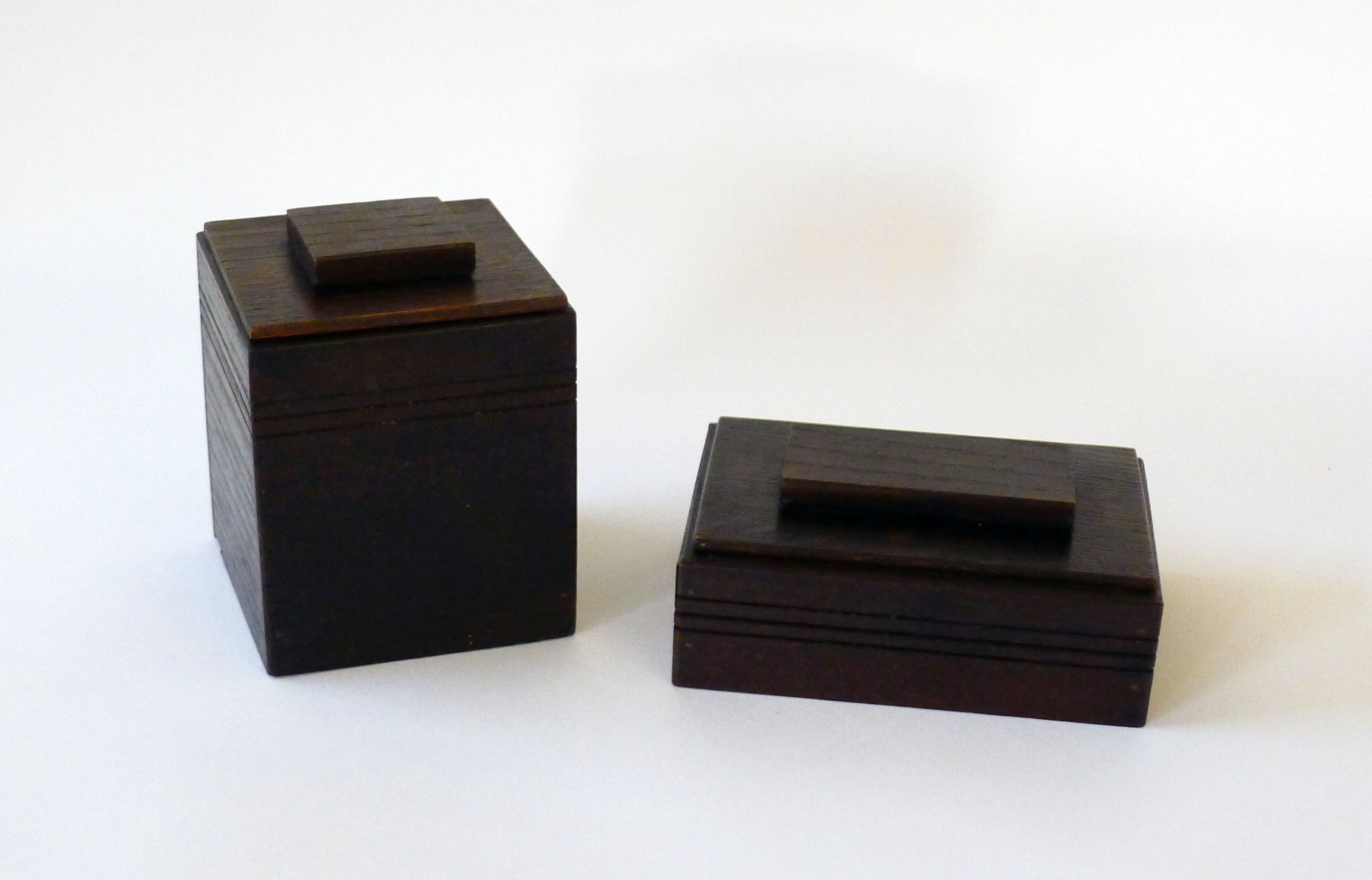 Pair of wooden Art Deco boxes
