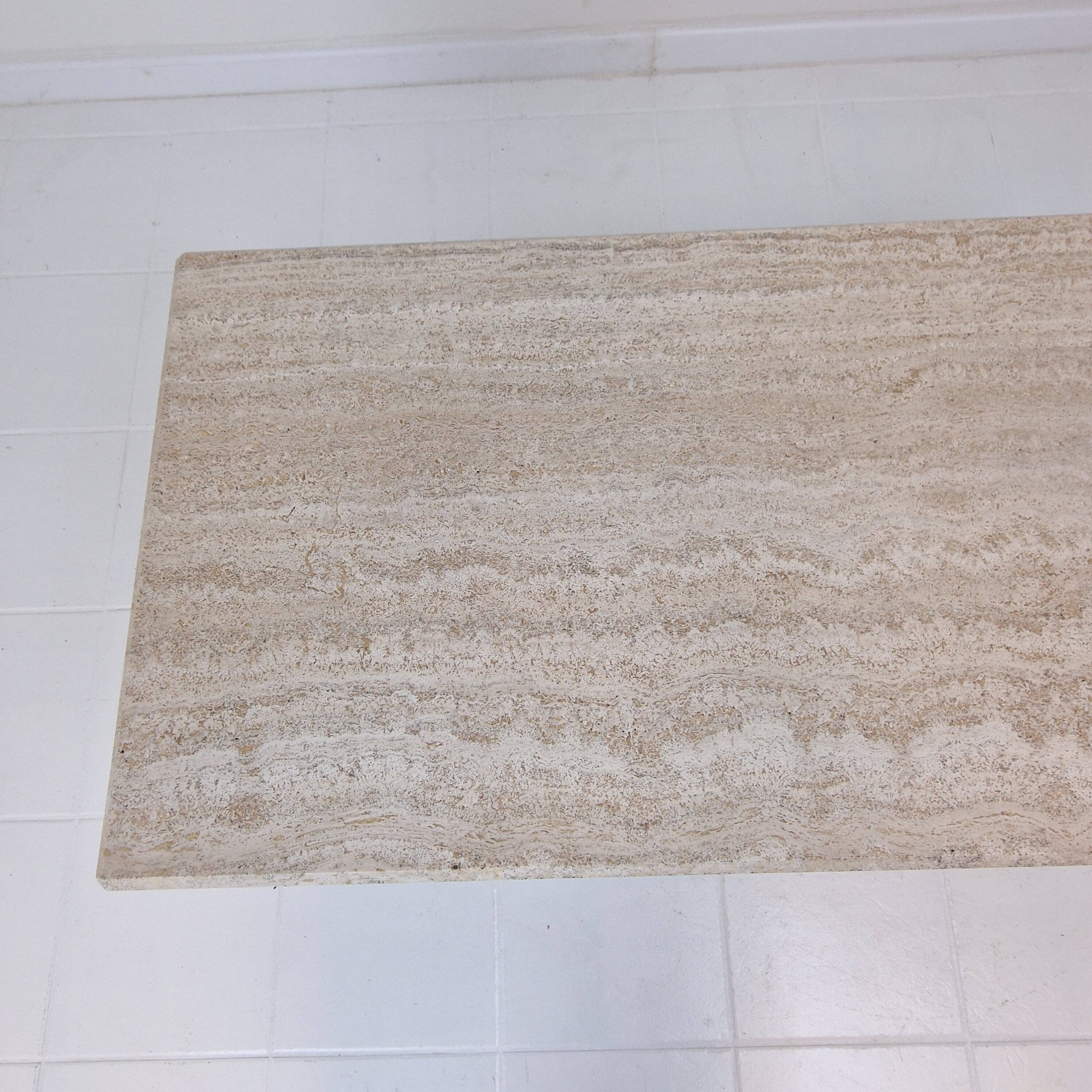 Rectangle Travertine Coffee or Side Table, Italy 1980's