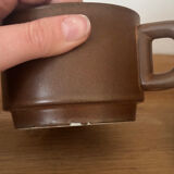 Vintage brown bistro cup duo large size