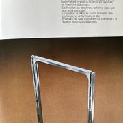 Vintage desk table 1975 in aluminum and melanin by albert rosselli for facomet