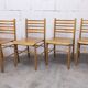 Danish ensemble transformable table 114 cm / 154 + 4 modernist chairs from the 1970s.