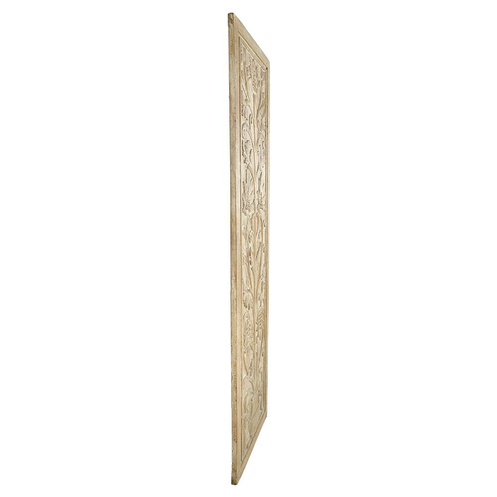Indian carved wooden wall panel with floral decoration