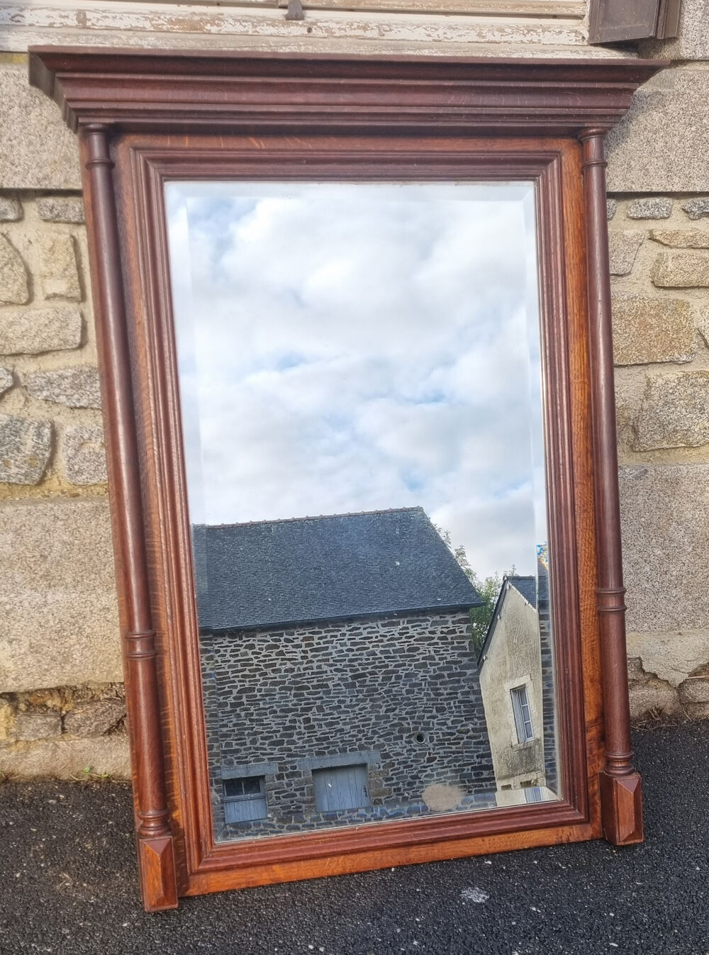 Large mirror Trumeau, wood, vintage, Henri II