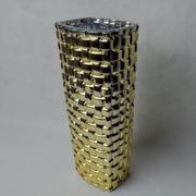 Golden Bamboo effect glass vase by Nachtmann, Germany, 1980