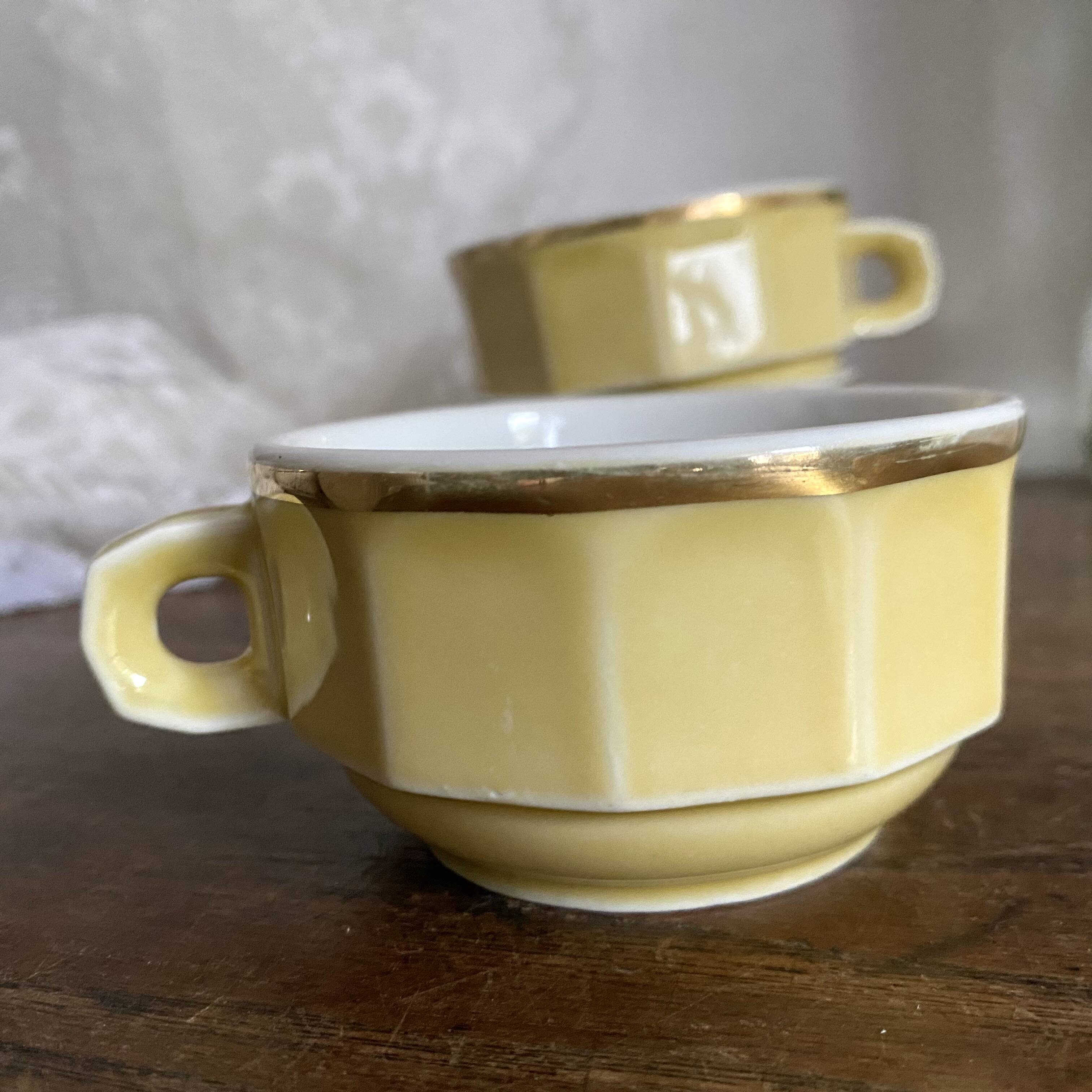 Tasses à café bistrot Pillivuyt, années 50