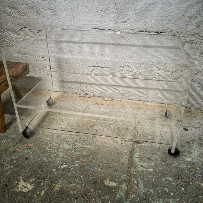 Vintage TV furniture in plexiglass