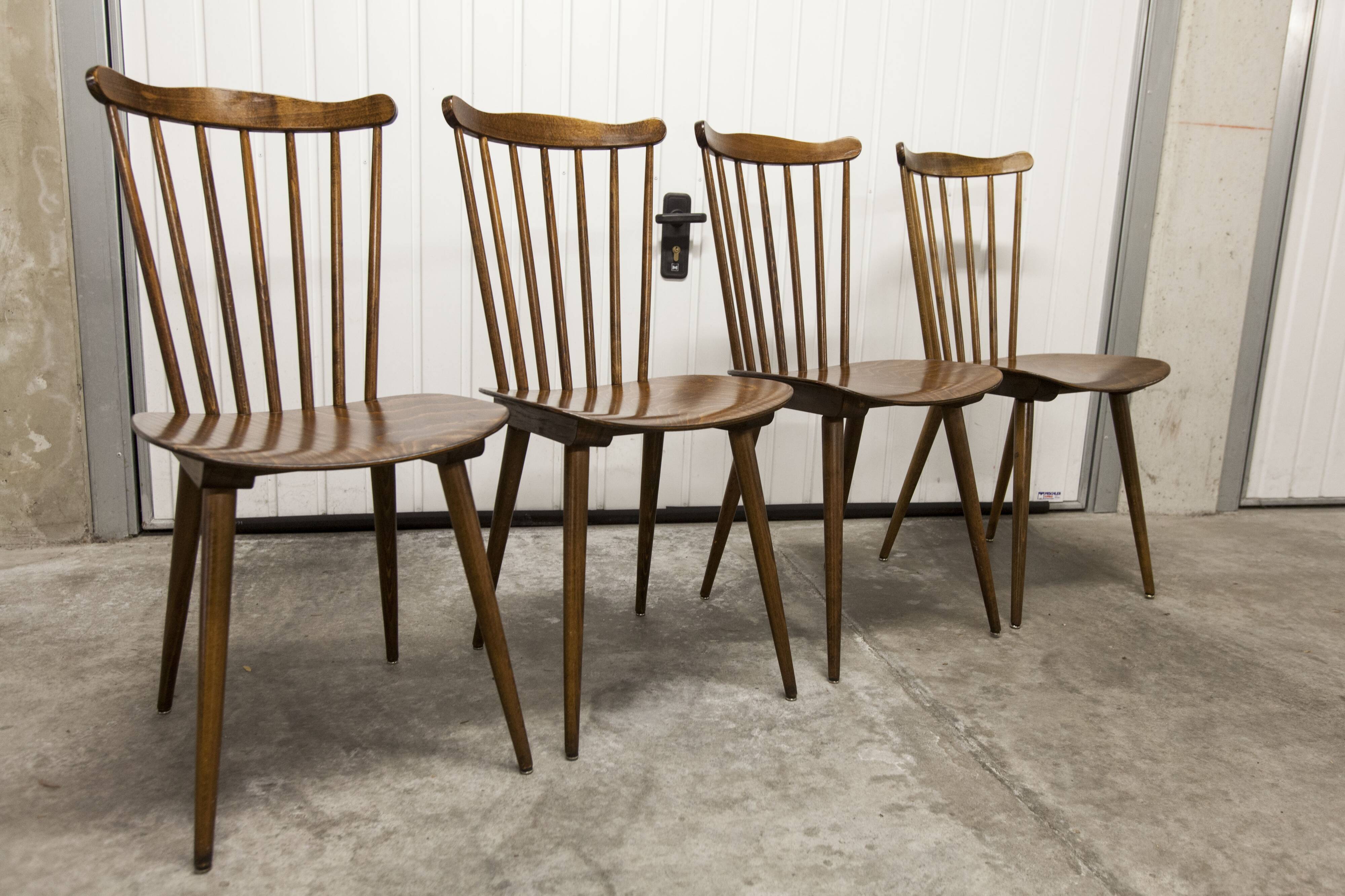 Set of 4 Scandinavian Baumann chairs model Minuet 1980 stamped