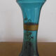 Early 20th century vase - turquoise glass and painted decoration
