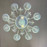 Venetian Chandelier In Murano Glass Two Tones Of Blue, Circa 1940, 8 Arms Of Light