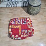 Pouf berbère bohemian fait main 60 X 60 X 25 CM