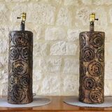 Pair of Brutalist table lamps by Irv Bramberg, 1960s