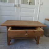 Coffee table made from a vintage solid oak table