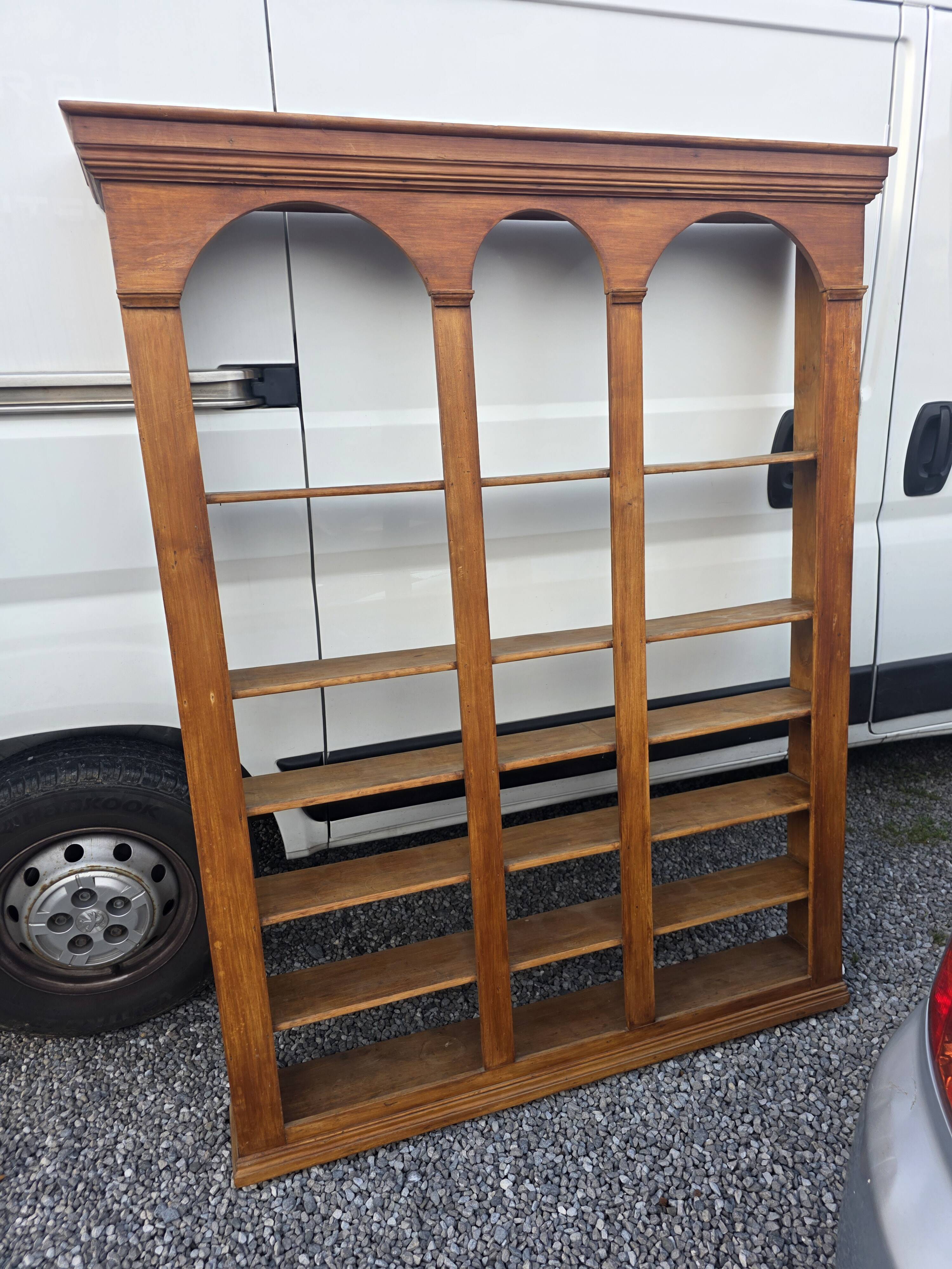 Bistro window in fir wood
