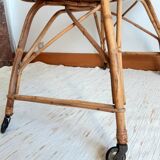 Berceau moïse en rotin vintage vers 1960