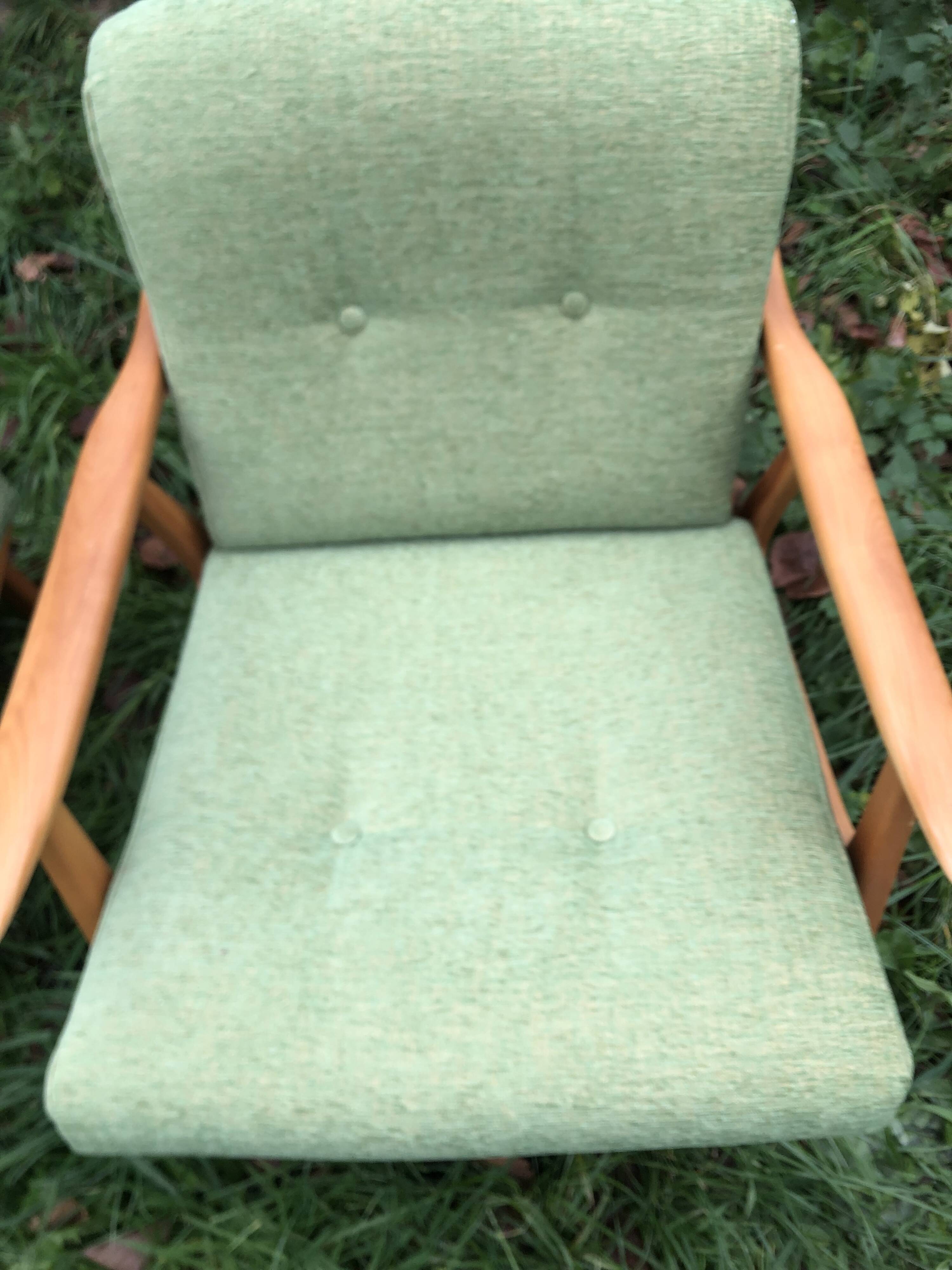 Fauteuils scandinaves bois blond vintage Années 60