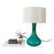 Vintage 1960s Portuguese Turquoise Opaline Glass Table Lamp