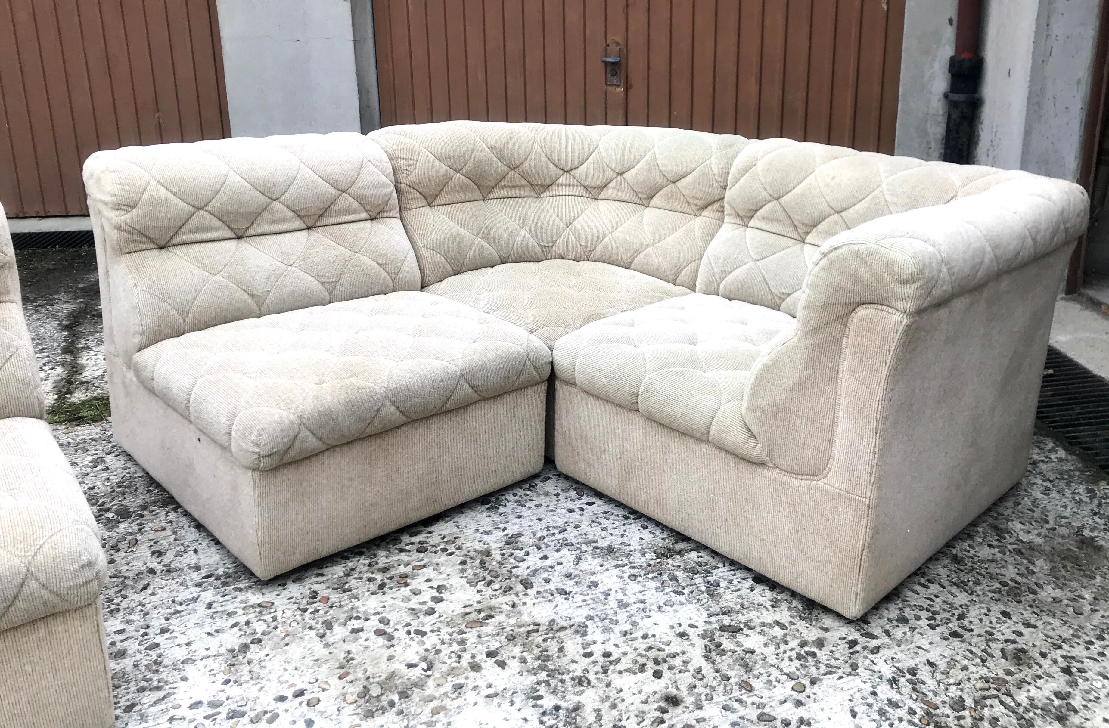 Laauser sofa and armchairs set of modules from the 60s/70s vintage