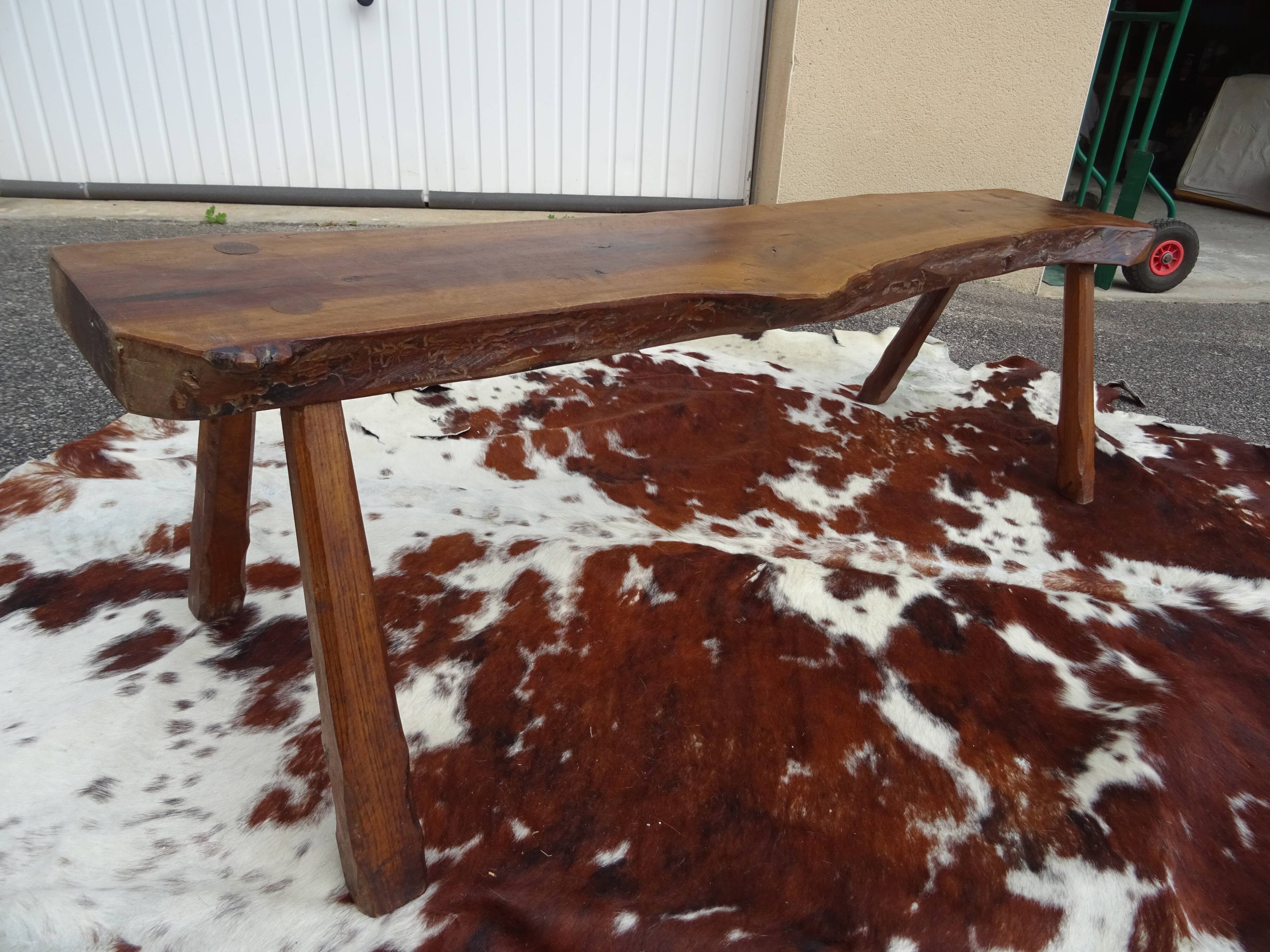 Brutalist bench in solid wood