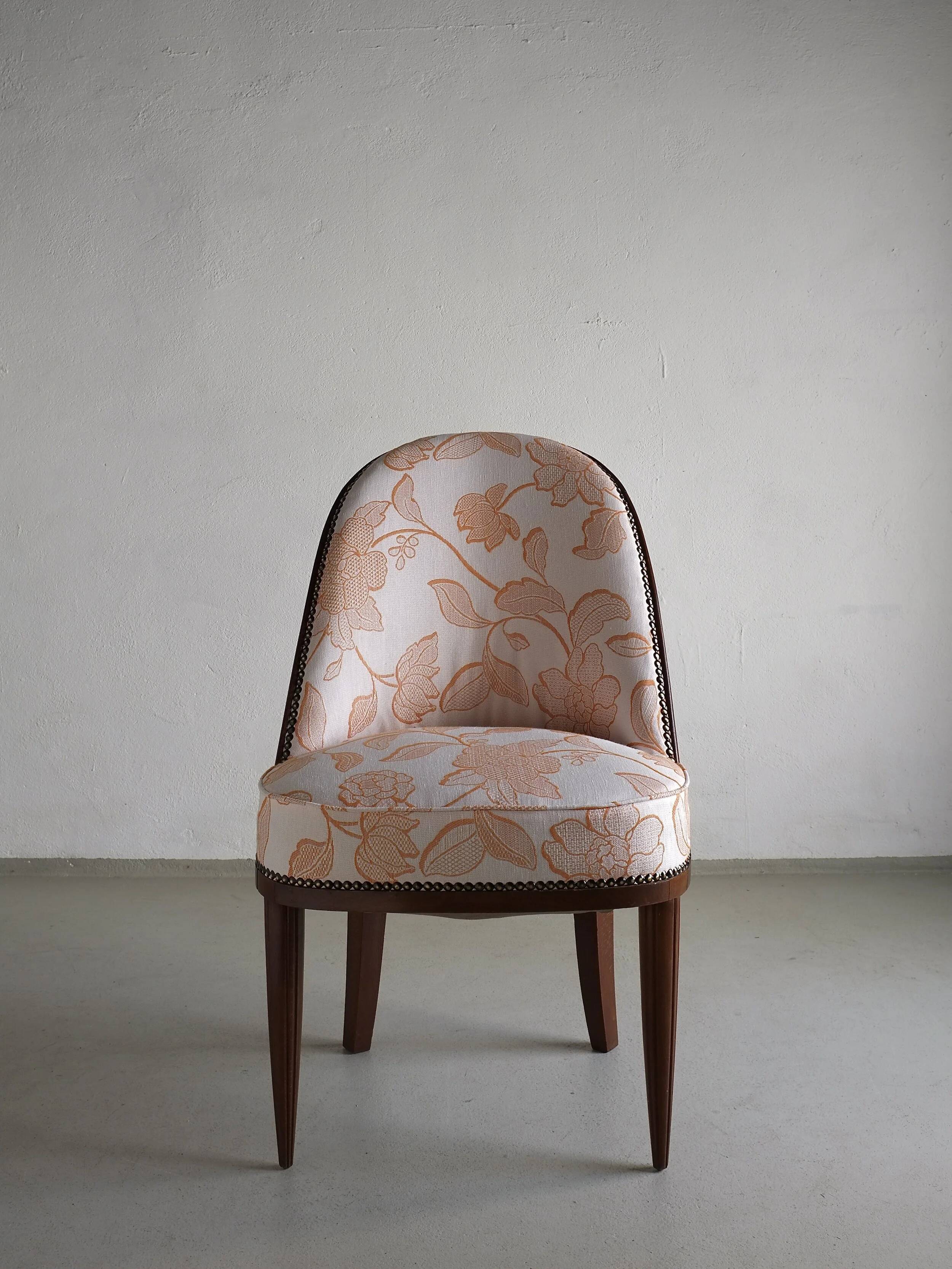 2 Art Deco mahogany curved back chairs | France | 1920s