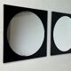 Rare Italian space age black square mirror by Colombini for Kartell