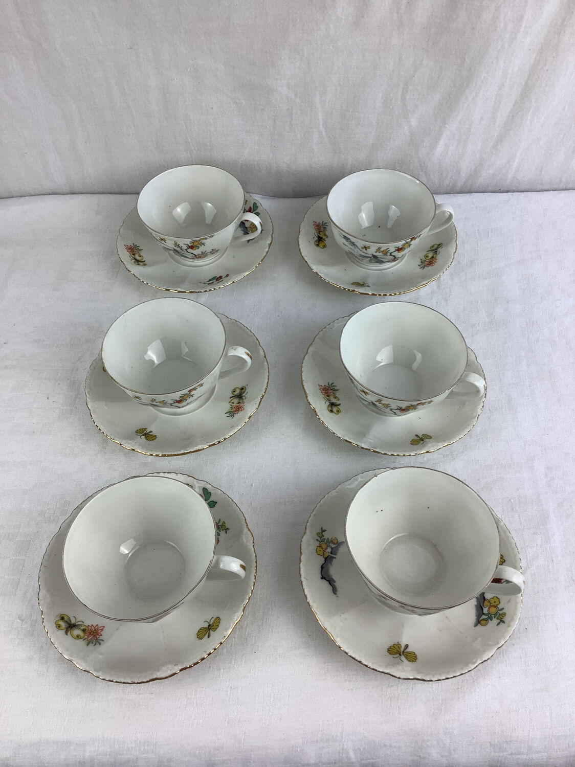 6 cups & saucers haviland made in france limoges