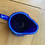 Blue barbotine cream jug Onnaing