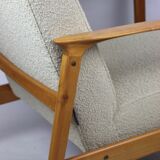 Fauteuil danoise beige en Boucle années 1970
