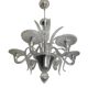 Transparent Murano-Style Venetian Glass Chandelier Featuring Fern (“Felci”)