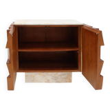 Contemporary Modern Pair of Sideboards in Wood and Siena Marble Top, Italy