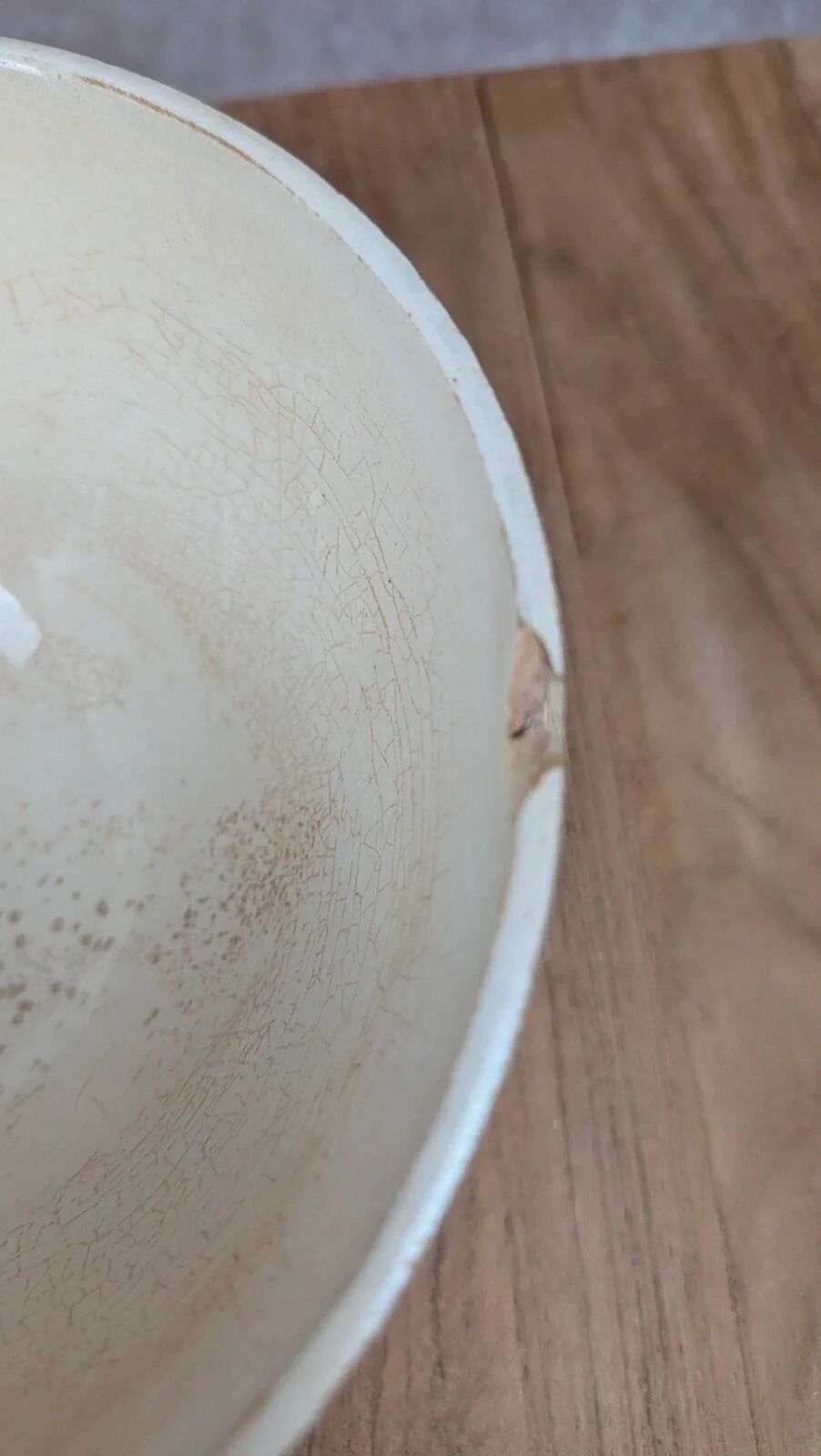 Old ceramic bowl – blue and burgundy floral decoration