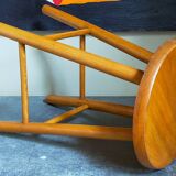 Vintage blond wooden stool