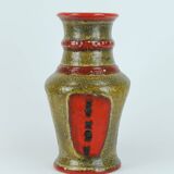 Vintage 1960s 70s vase u-keramik model 593/30 red brown green black wgp