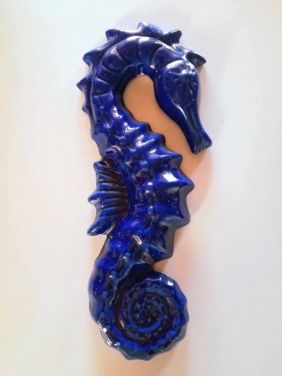 Pair of ceramic seahorses