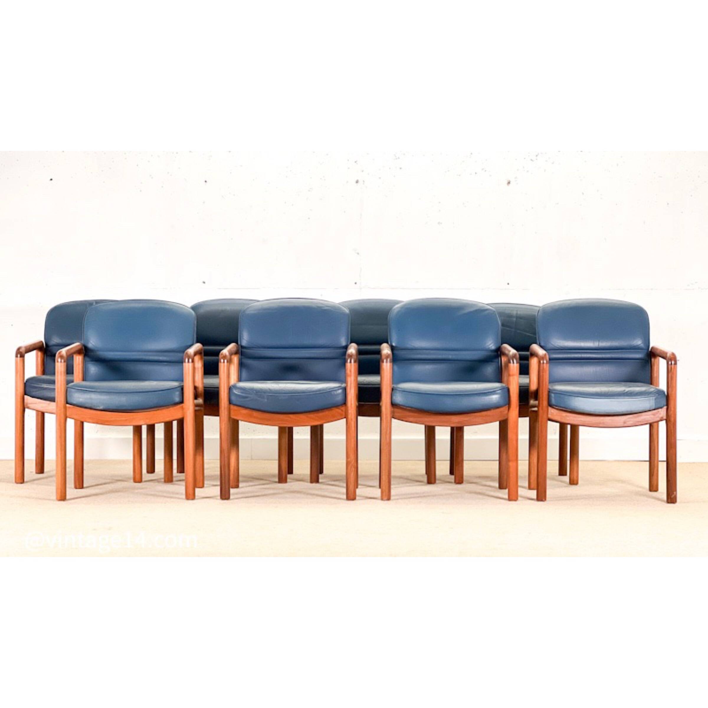 Set of Eight Walnut Armrest Dining Chairs by Gordon Russell, 1960s
