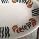 Plat à hors d'oeuvre en céramique décor orange et vert