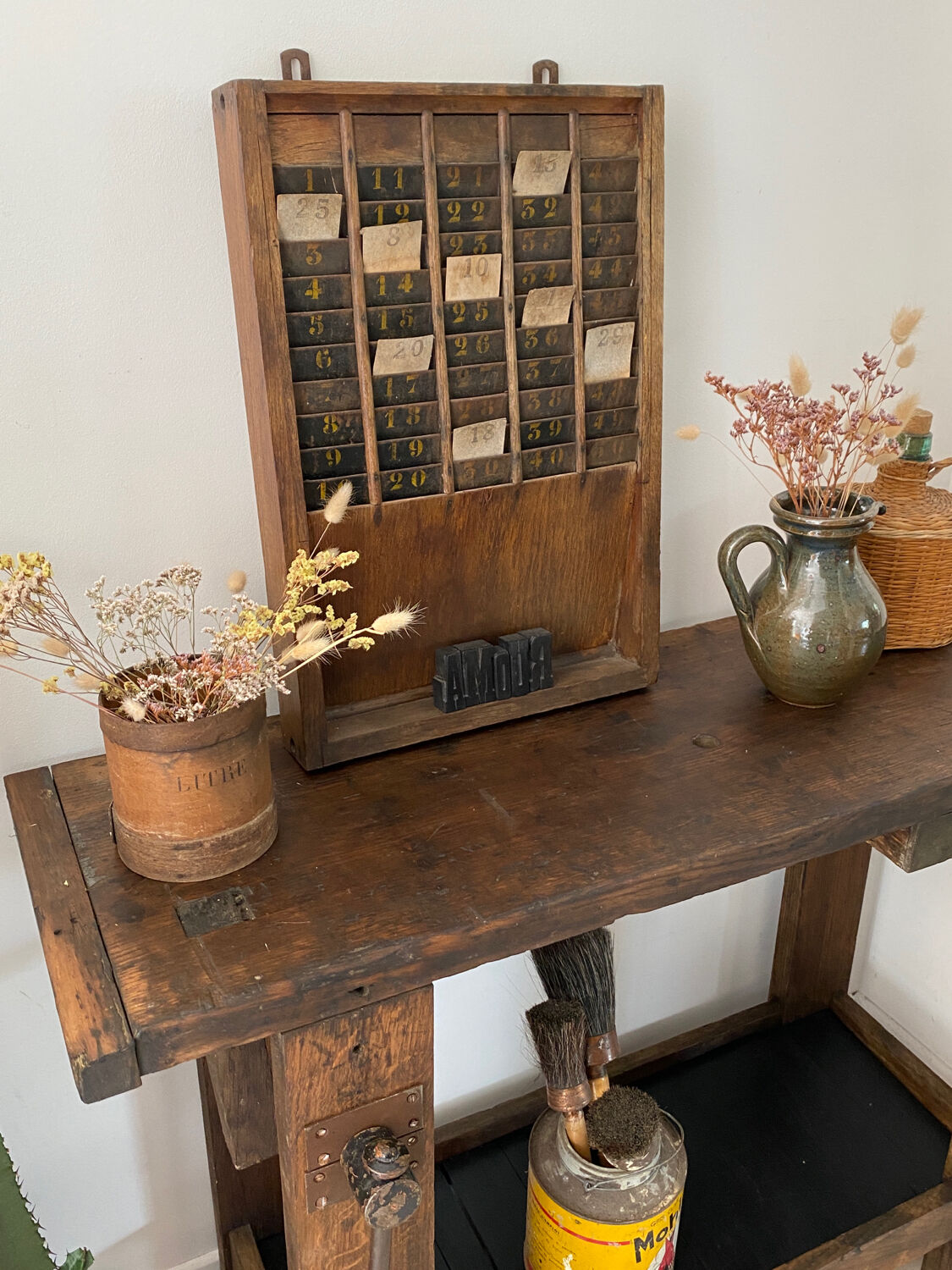 Old wooden workbench