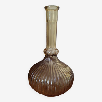 Italian pressed amber glass vase