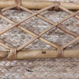 Bamboo and wicker wall coat rack