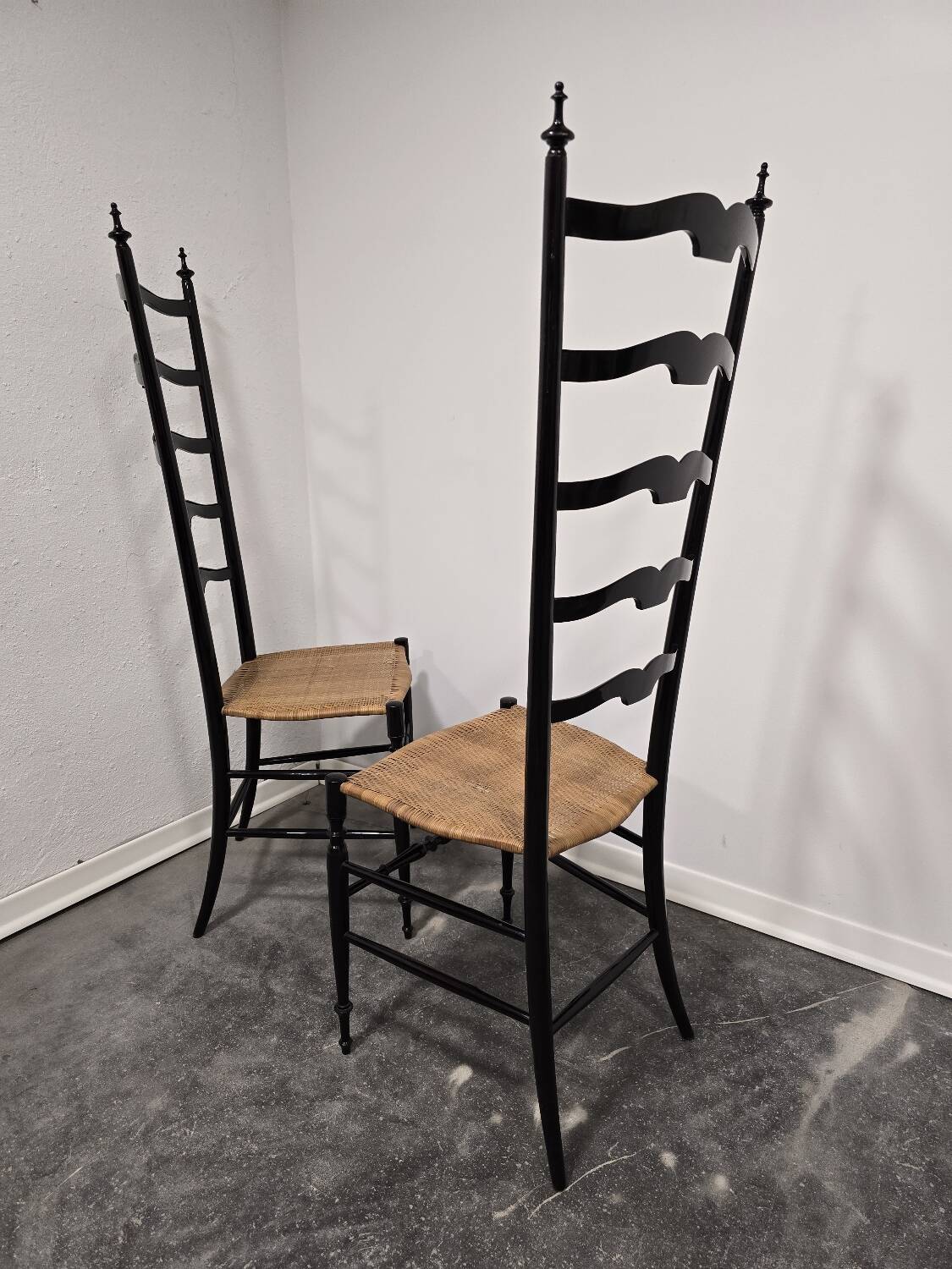Chaises échelle Paolo Buffa pour Chiavari, Italie années 1950