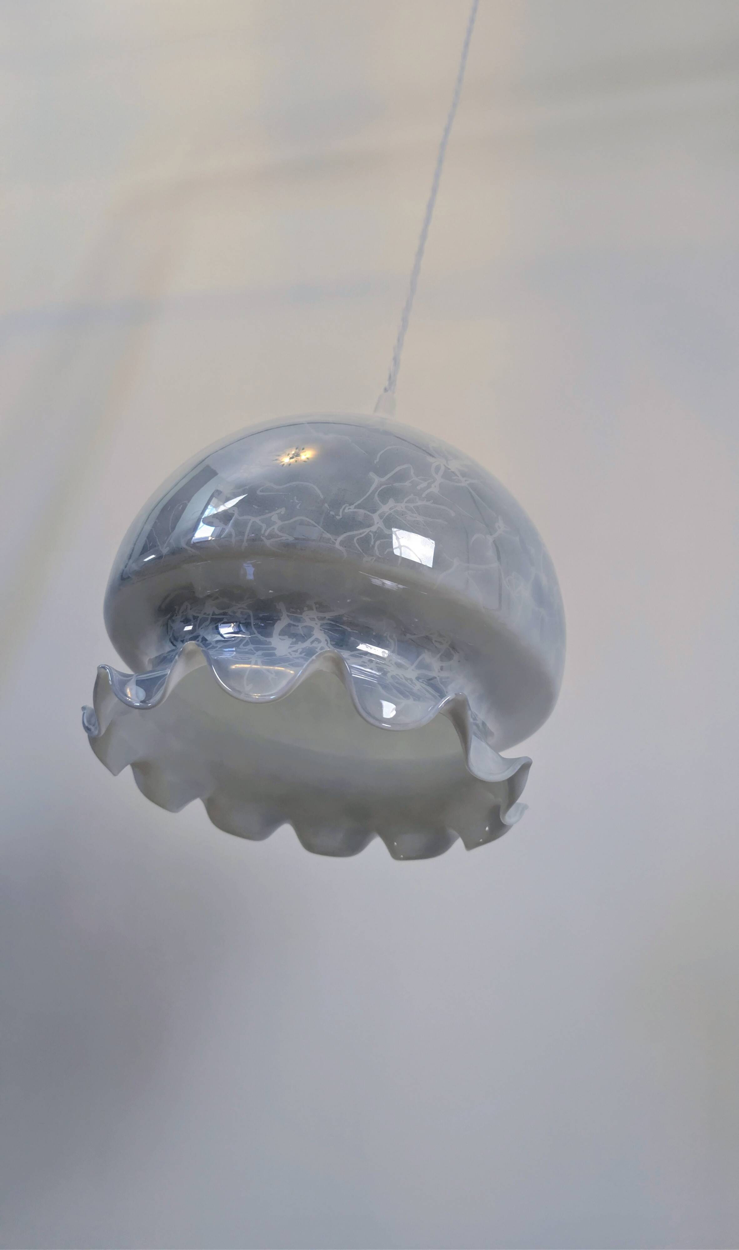 Pearlescent glass pendant light – Retro-contemporary style, unique light fixture