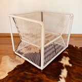 2 garden armchairs in white scoubidou