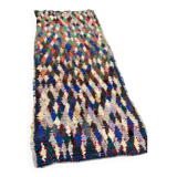 Berber rug Boucherouite, unique handcrafted piece