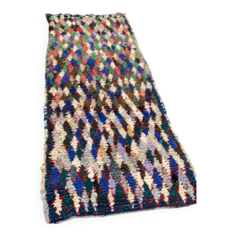 Berber rug Boucherouite, unique handcrafted piece